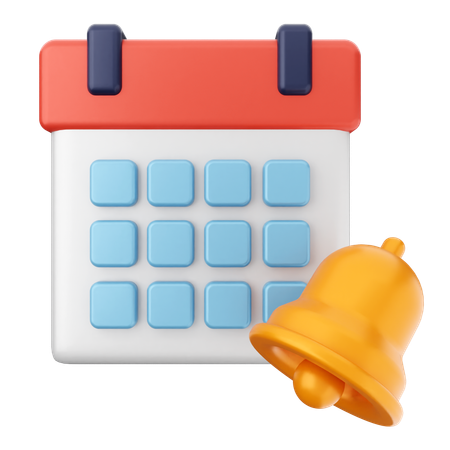 Calendar Notification Bell  3D Icon