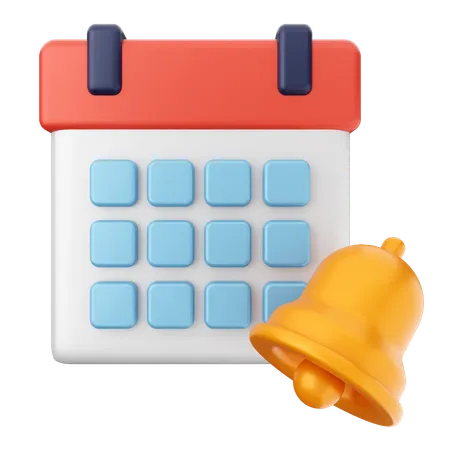 Calendar Notification Bell  3D Icon