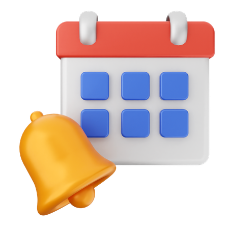 Calendar Notification Bell  3D Icon