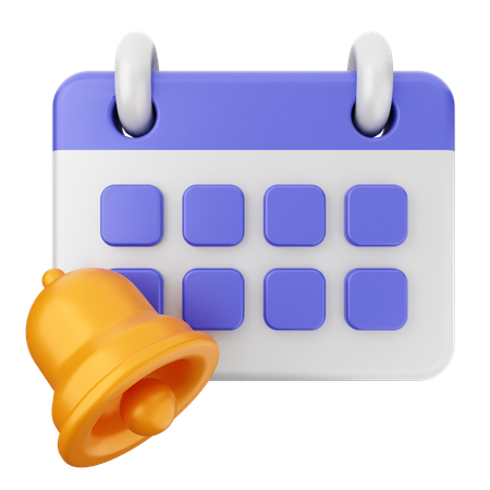 Calendar Notification Bell  3D Icon