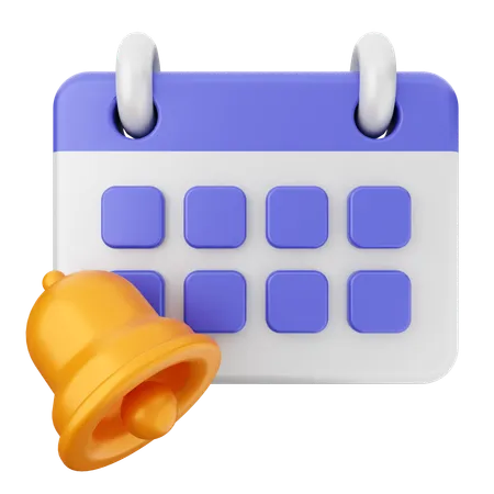 Calendar Notification Bell  3D Icon