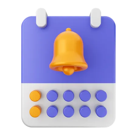 Calendar Notification Bell  3D Icon