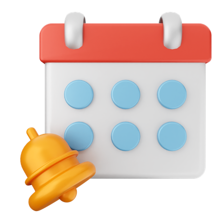 Calendar Notification Bell  3D Icon