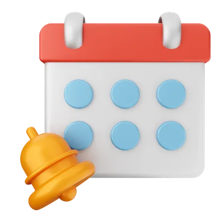 Calendar Notification Bell  3D Icon