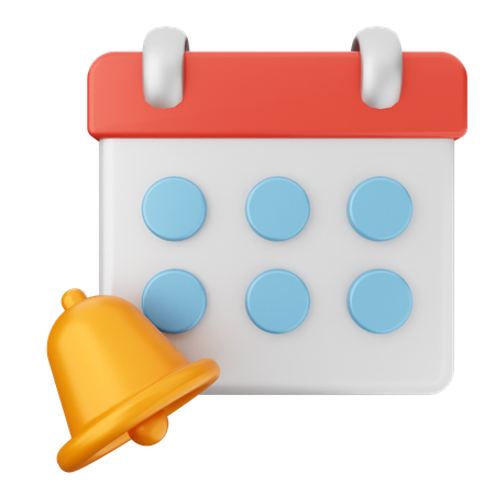 Calendar Notification Bell  3D Icon