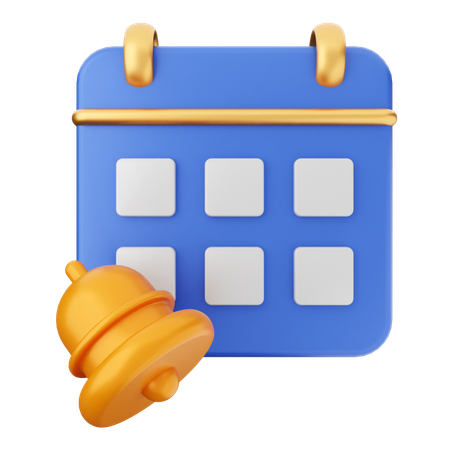 Calendar Notification Bell  3D Icon