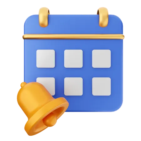 Calendar Notification Bell  3D Icon