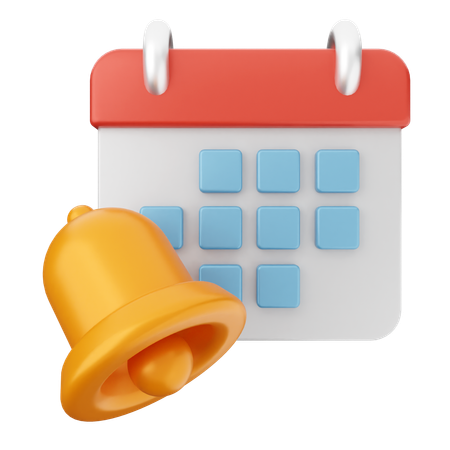 Calendar Notification Bell  3D Icon