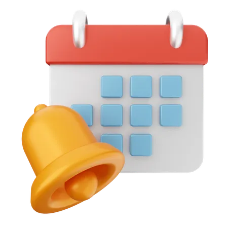 Calendar Notification Bell  3D Icon