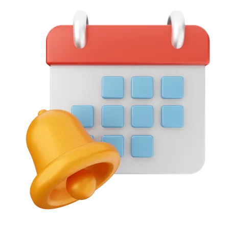 Calendar Notification Bell  3D Icon