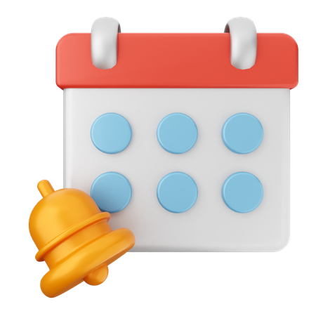 Calendar Notification Bell  3D Icon