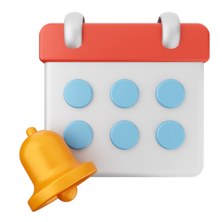 Calendar Notification Bell  3D Icon