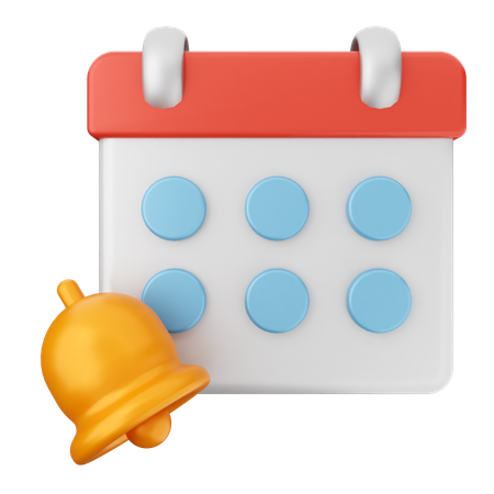 Calendar Notification Bell  3D Icon