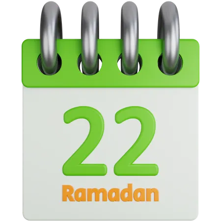 Calendar on the 22nd of Ramadan  3D Icon