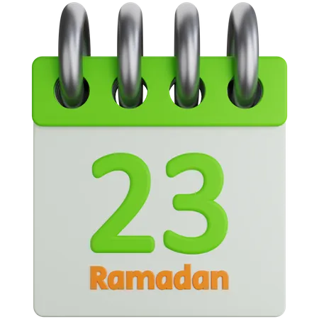3 D Icon Illustration Calendar On The 23 Nd Of Ramadan 3D Icon