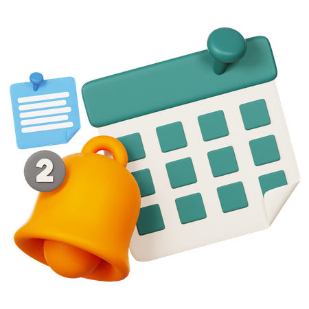 Calendar Reminder Notification  3D Icon