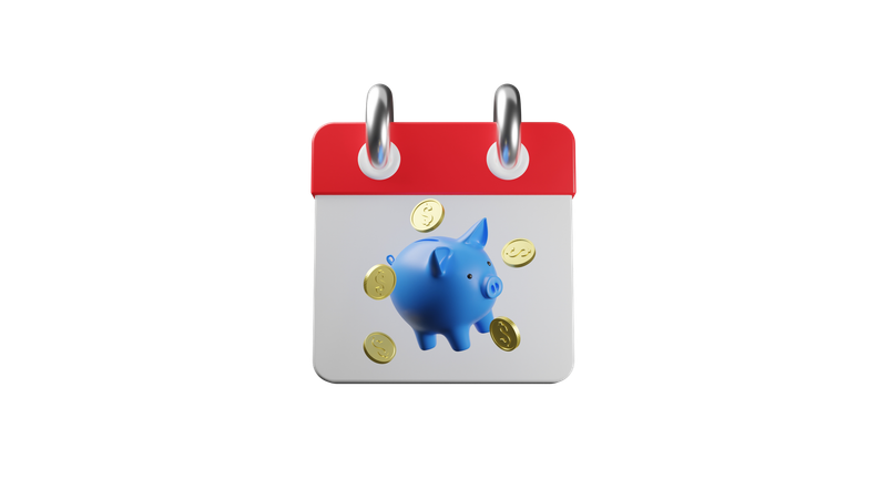 Calendar Saving Money  3D Icon