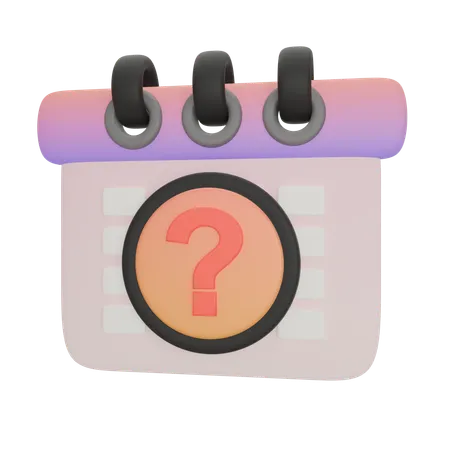 Calendar Schedule Questions  3D Icon
