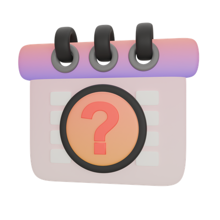 Calendar Schedule Questions  3D Icon