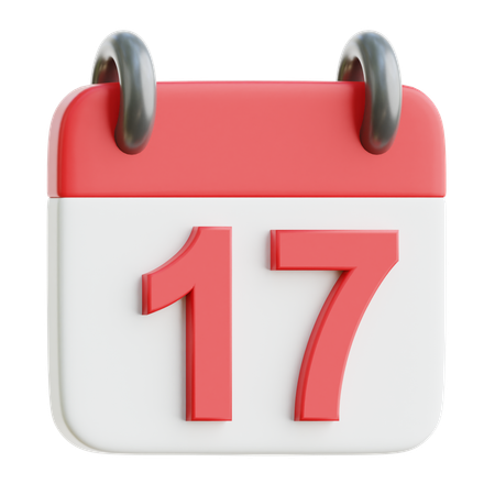 Calendar Seventeen  3D Icon