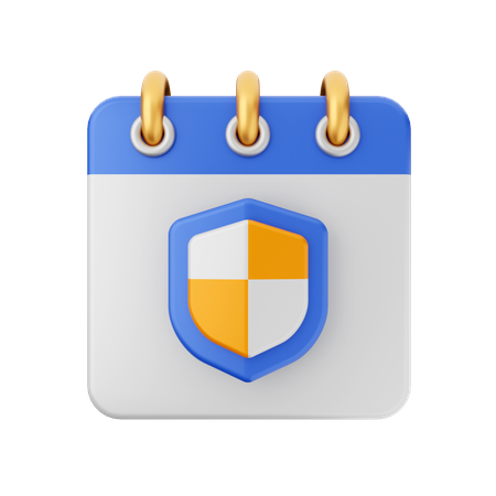 Calendar Shield  3D Icon