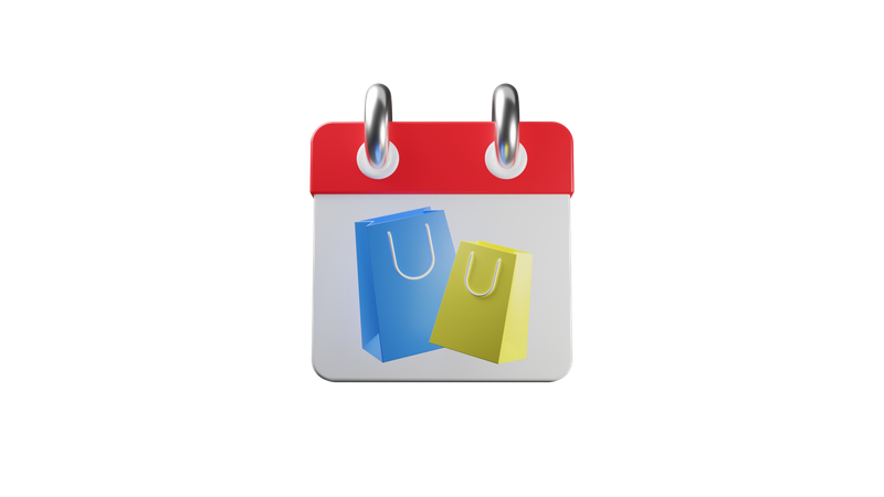 Calendar Shopping  3D Icon