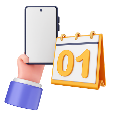 Calendar Smartphone  3D Icon