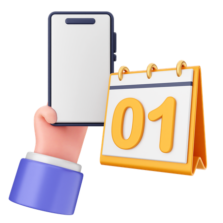 Calendar Smartphone  3D Icon