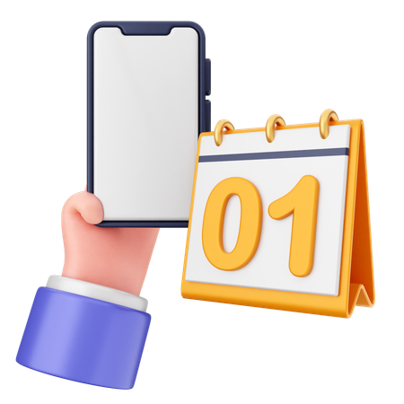 Calendar Smartphone  3D Icon