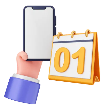 Calendar Smartphone  3D Icon