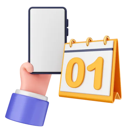 Calendar Smartphone  3D Icon