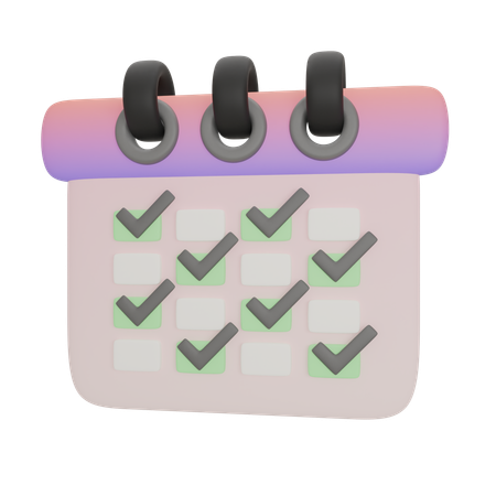 Calendar Successful Daily Target Schedule  3D Icon