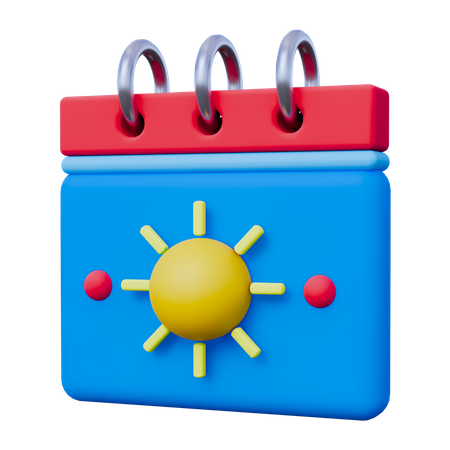 Calendar Summer  3D Icon