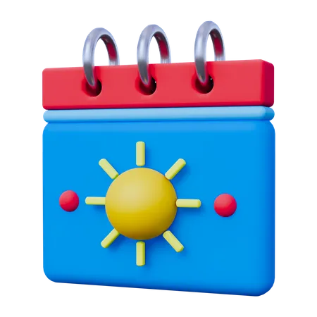 Calendar Summer  3D Icon