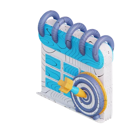 3 D Illustration Target Calendar 3D Icon