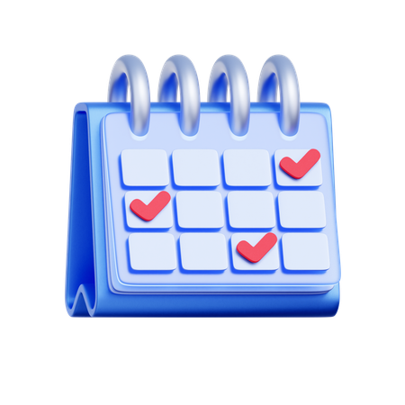 Calendar Task Completion  3D Icon
