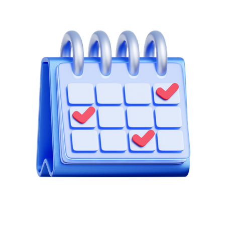 Calendar Task Completion  3D Icon
