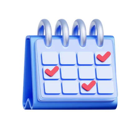 Calendar Task Completion  3D Icon