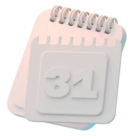 Calendar Tear off 31  3D Icon