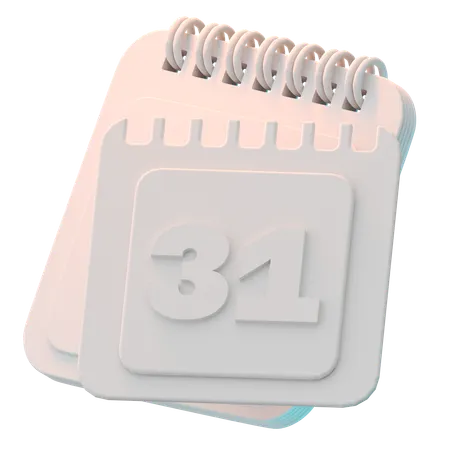 Calendar Tear off 31  3D Icon