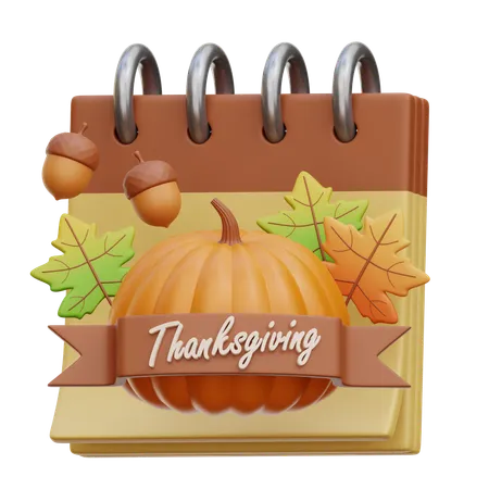 Calendar Thanksgiving  3D Icon