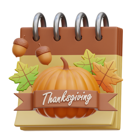 Calendar Thanksgiving  3D Icon