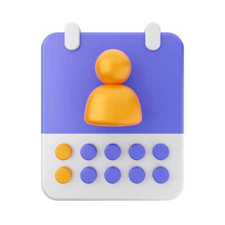 Calendar User  3D Icon