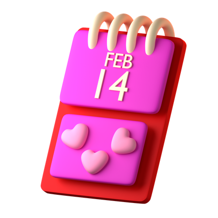 Calendar Valentine  3D Icon