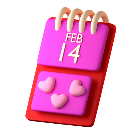 Calendar Valentine  3D Icon