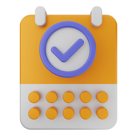 Calendar Verification  3D Icon