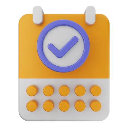 Calendar Verification  3D Icon