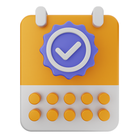 Calendar Verification  3D Icon