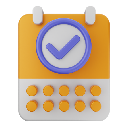 Calendar Verification  3D Icon