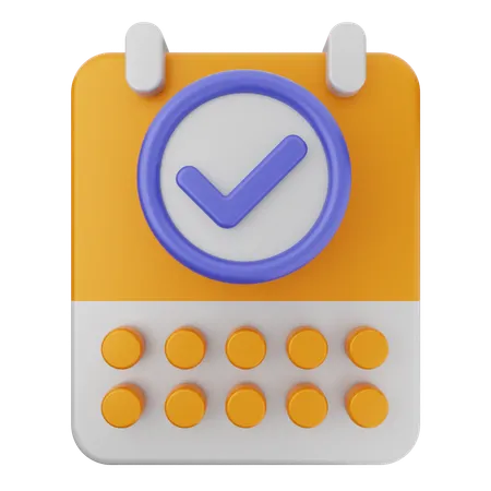 Calendar Verification  3D Icon